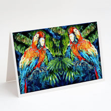 Load image into Gallery viewer, Parrots Yo Yo Mama Greeting Cards - Blank Note Cards – 8-Pack of Artist-Designed Cards with Envelopes