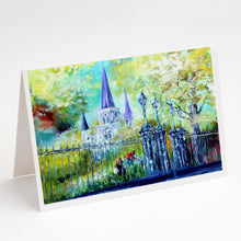 Load image into Gallery viewer, St Louis Cathedrial Across the Square Greeting Cards - Blank Note Cards – 8-Pack of Artist-Designed Cards with Envelopes