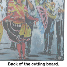 Load image into Gallery viewer, Dancing in the Streets Mardi Gras Glass Cutting Boards – Durable, Decorative Kitchen Art Large MW1224LCB
