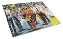Load image into Gallery viewer, Dancing in the Streets Mardi Gras Glass Cutting Boards – Durable, Decorative Kitchen Art Large MW1224LCB