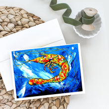 Load image into Gallery viewer, Ice Blue Shrimp Greeting Cards - Blank Note Cards – 8-Pack of Artist-Designed Cards with Envelopes