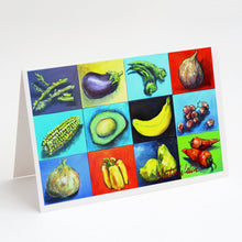 Load image into Gallery viewer, Mixed Fruits and Vegetables Greeting Cards - Blank Note Cards – 8-Pack of Artist-Designed Cards with Envelopes