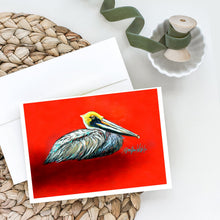 Load image into Gallery viewer, Sitting Brown Pelican Greeting Cards - Blank Note Cards – 8-Pack of Artist-Designed Cards with Envelopes