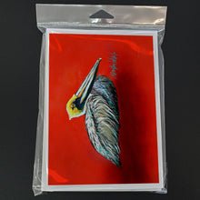 Load image into Gallery viewer, Sitting Brown Pelican Greeting Cards - Blank Note Cards – 8-Pack of Artist-Designed Cards with Envelopes