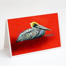 Load image into Gallery viewer, Sitting Brown Pelican Greeting Cards - Blank Note Cards – 8-Pack of Artist-Designed Cards with Envelopes