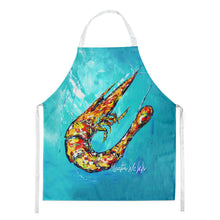 Load image into Gallery viewer, All That Jazz Teal Shrimp Apron – Artist-Designed Kitchen, BBQ &amp; Craft Apron MW1242APRON