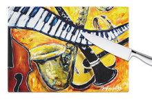 Load image into Gallery viewer, All That Jazz Glass Cutting Boards – Durable, Decorative Kitchen Art Large MW1267LCB