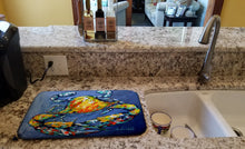 Load image into Gallery viewer, Blue Gray Kinda Day Crab Dish Drying Mat – Absorbent, Artistic Kitchen Essentials MW1269DDM
