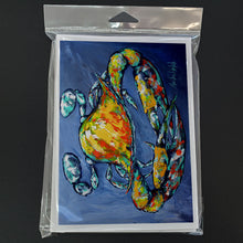 Load image into Gallery viewer, Blue Gray Kinda Day Crab Greeting Cards - Blank Note Cards – 8-Pack of Artist-Designed Cards with Envelopes