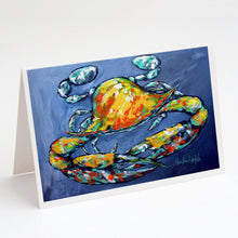 Load image into Gallery viewer, Blue Gray Kinda Day Crab Greeting Cards - Blank Note Cards – 8-Pack of Artist-Designed Cards with Envelopes