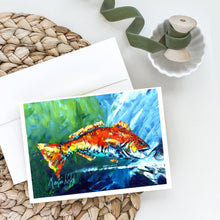 Load image into Gallery viewer, Break Through Red Fish Greeting Cards - Blank Note Cards – 8-Pack of Artist-Designed Cards with Envelopes