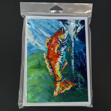 Load image into Gallery viewer, Break Through Red Fish Greeting Cards - Blank Note Cards – 8-Pack of Artist-Designed Cards with Envelopes