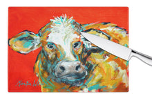 Load image into Gallery viewer, Caught Red Handed Cow Glass Cutting Boards – Durable, Decorative Kitchen Art Large MW1272LCB