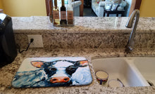 Load image into Gallery viewer, Cow Lick Black and White Cow Dish Drying Mat – Absorbent, Artistic Kitchen Essentials MW1273DDM