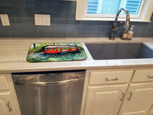 Load image into Gallery viewer, Little Red Street Car Dish Drying Mat – Absorbent, Artistic Kitchen Essentials MW1278DDM