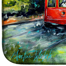 Load image into Gallery viewer, Little Red Street Car Dish Drying Mat – Absorbent, Artistic Kitchen Essentials MW1278DDM