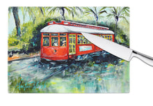 Load image into Gallery viewer, Little Red Street Car Glass Cutting Boards – Durable, Decorative Kitchen Art Large MW1278LCB