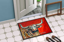 Load image into Gallery viewer, See Red Longhorn Cow Doormat - 24x36 Decorative Floor Mat – Indoor/Outdoor Rug with Artistic Flair MW1281JMAT