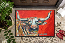 Load image into Gallery viewer, See Red Longhorn Cow Doormat - 24x36 Decorative Floor Mat – Indoor/Outdoor Rug with Artistic Flair MW1281JMAT
