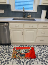 Load image into Gallery viewer, See Red Longhorn Cow Machine Washable Memory Foam Mat MW1281RUG