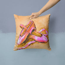Load image into Gallery viewer, Ballet Shoes Brown and Pink Throw Pillow - 14x14 Decorative Pillow – Art for Your Home &amp; Patio MW1304PW1414
