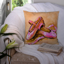 Load image into Gallery viewer, Ballet Shoes Brown and Pink Throw Pillow - 14x14 Decorative Pillow – Art for Your Home &amp; Patio MW1304PW1414