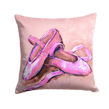Load image into Gallery viewer, Ballet Shoes Pink Throw Pillow - 14x14 Decorative Pillow – Art for Your Home &amp; Patio MW1305PW1414
