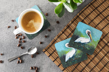 Load image into Gallery viewer, Blue Stand White Pelican Foam Coaster  MW1309FC