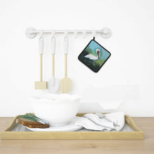 Load image into Gallery viewer, Blue Stand White Pelican Pot Holders - Set of 2 Decorative Kitchen Helpers | Made in the USA MW1309PTHD