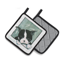 Load image into Gallery viewer, Boston Terrier Don't Leave Me Pot Holders - Set of 2 Decorative Kitchen Helpers | Made in the USA MW1313PTHD