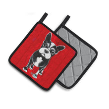 Load image into Gallery viewer, Boston Terrier Runt Pot Holders - Set of 2 Decorative Kitchen Helpers | Made in the USA MW1314PTHD