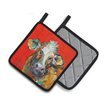 Load image into Gallery viewer, Cow Caught Red Handed Too Pot Holders - Set of 2 Decorative Kitchen Helpers | Made in the USA MW1319PTHD