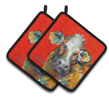 Load image into Gallery viewer, Cow Caught Red Handed Too Pot Holders - Set of 2 Decorative Kitchen Helpers | Made in the USA MW1319PTHD