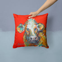 Load image into Gallery viewer, Cow Caught Red Handed Too Throw Pillow - 14x14 Decorative Pillow – Art for Your Home &amp; Patio MW1319PW1414