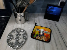 Load image into Gallery viewer, Happy Cow Pot Holders - Set of 2 Decorative Kitchen Helpers | Made in the USA MW1331PTHD