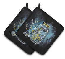 Load image into Gallery viewer, Lightning Bugs Pot Holders - Set of 2 Decorative Kitchen Helpers | Made in the USA MW1335PTHD