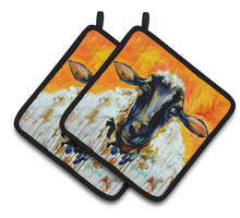 Load image into Gallery viewer, Peach Wool Sheep Pot Holders - Set of 2 Decorative Kitchen Helpers | Made in the USA MW1343PTHD