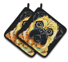 Load image into Gallery viewer, Pug It Out Pot Holders - Set of 2 Decorative Kitchen Helpers | Made in the USA MW1346PTHD
