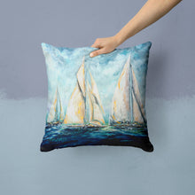 Load image into Gallery viewer, Sailboats Last Mile Throw Pillow - 14x14 Decorative Pillow – Art for Your Home &amp; Patio MW1355PW1414