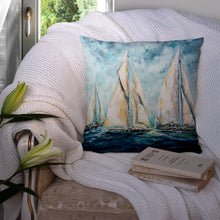 Load image into Gallery viewer, Sailboats Last Mile Throw Pillow - 14x14 Decorative Pillow – Art for Your Home &amp; Patio MW1355PW1414