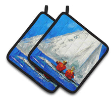 Load image into Gallery viewer, Sailboat Two's Company Pot Holders - Set of 2 Decorative Kitchen Helpers | Made in the USA MW1360PTHD