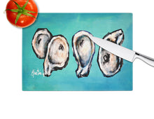 Load image into Gallery viewer, Four Oyster Shells on Board Glass Cutting Boards – Durable, Decorative Kitchen Art