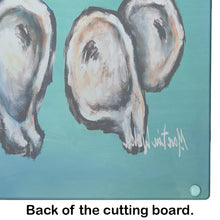 Load image into Gallery viewer, Four Oyster Shells on Board Glass Cutting Boards – Durable, Decorative Kitchen Art