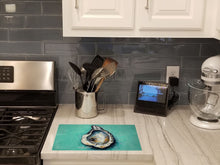 Load image into Gallery viewer, Aqua Pearl Oyster Glass Cutting Boards – Durable, Decorative Kitchen Art