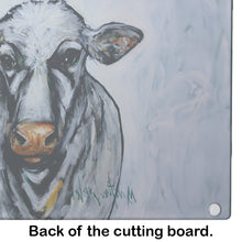 Load image into Gallery viewer, Bessie the Cow Glass Cutting Boards – Durable, Decorative Kitchen Art