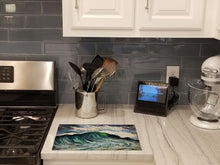 Load image into Gallery viewer, Big Blue Wave Glass Cutting Boards – Durable, Decorative Kitchen Art
