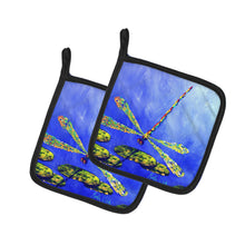 Load image into Gallery viewer, Blue Dragonfly Pot Holders - Set of 2 Decorative Kitchen Helpers | Made in the USA