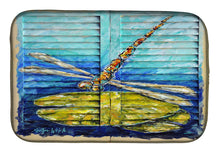 Load image into Gallery viewer, Blue Eyed Dragonfly Dish Drying Mat – Absorbent, Artistic Kitchen Essentials
