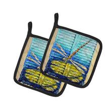 Load image into Gallery viewer, Blue Eyed Dragonfly Pot Holders - Set of 2 Decorative Kitchen Helpers | Made in the USA