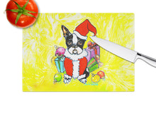 Load image into Gallery viewer, Boston Terrier Stinker That Stole Christmas Glass Cutting Boards – Durable, Decorative Kitchen Art